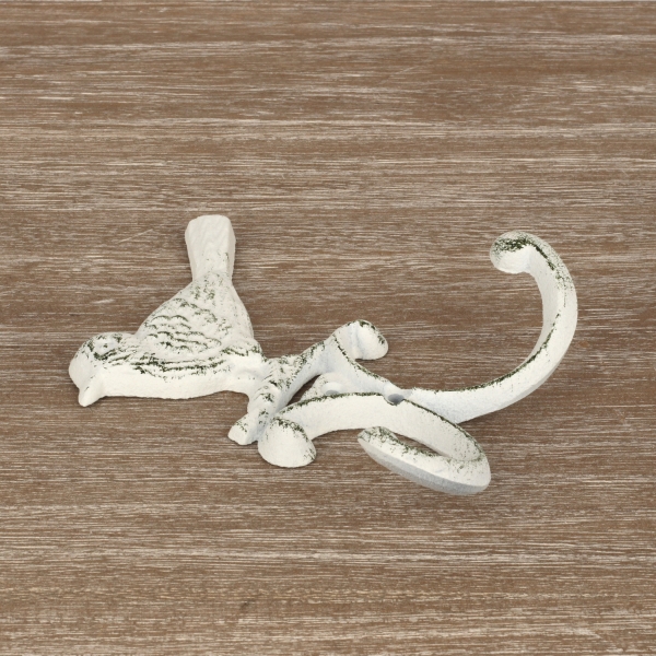 Litinový věšák dvojháček ptáček 13x10cm