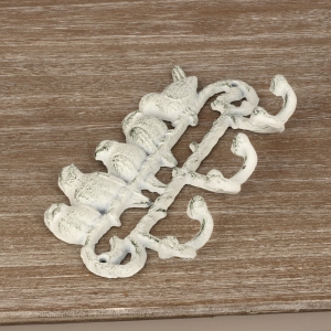 Litinový věšák ptáčci 6 háčků 24x13cm