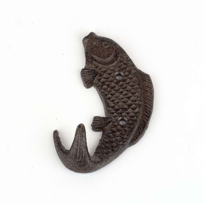 Litinový věšák ryba levá 12x7cm