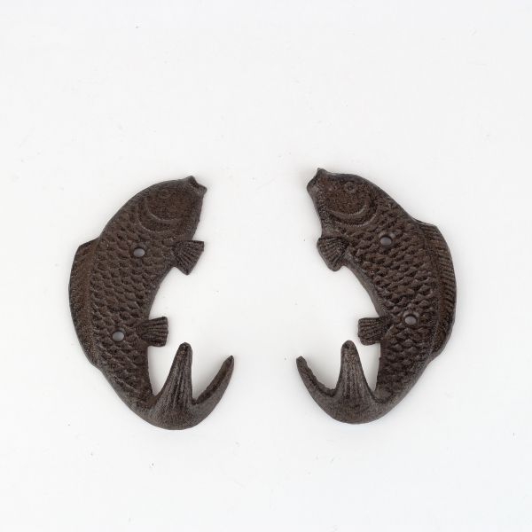 Litinový věšák ryba levá 12x7cm