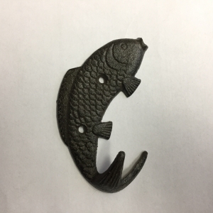 Litinový věšák - ryba  levá 7x12cm
