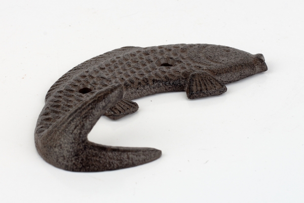 Litinový věšák ryba pravá 7x12cm