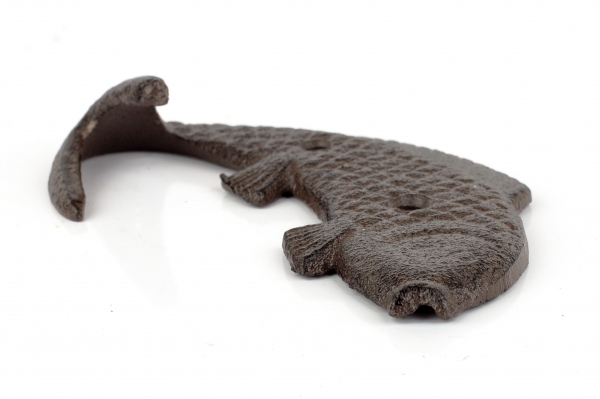 Litinový věšák ryba pravá 7x12cm