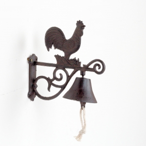 Litinový zvonek s kohoutem  19x20cm 