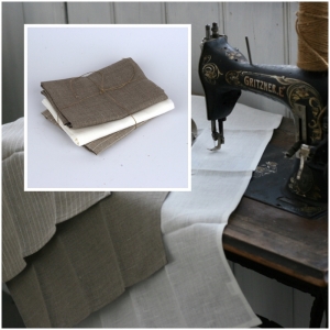 Lněné kuchyňské utěrky hnědé 3ks 50x70cm