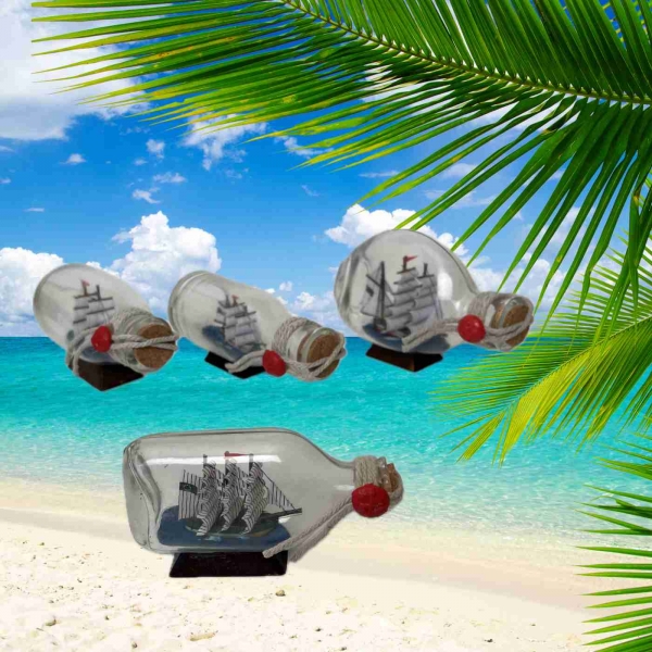 Lodička v láhvi 12,5 x 6 cm