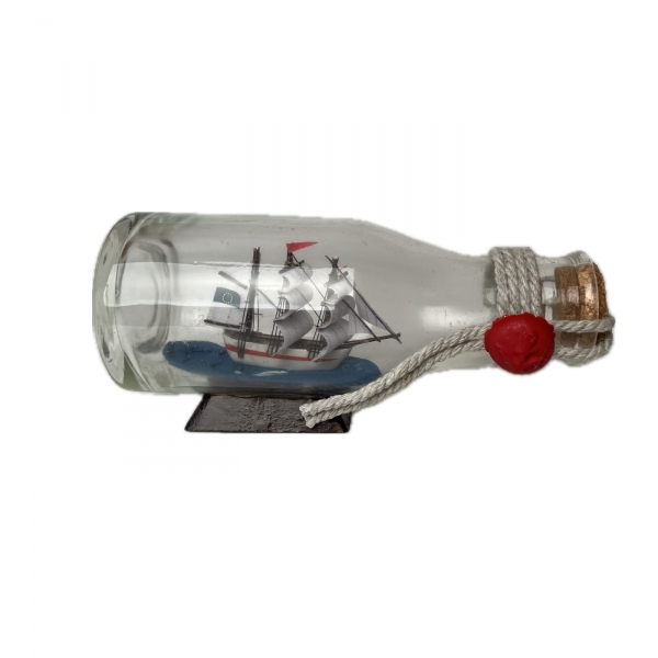 Lodička v láhvi 12,5 x 6 cm