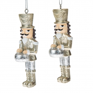 Louskáček figurka s bubínkem zlatá 10x3,5cm