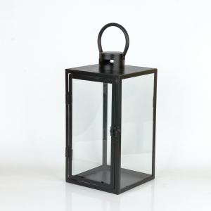 Lucerna černá kovová 42cm