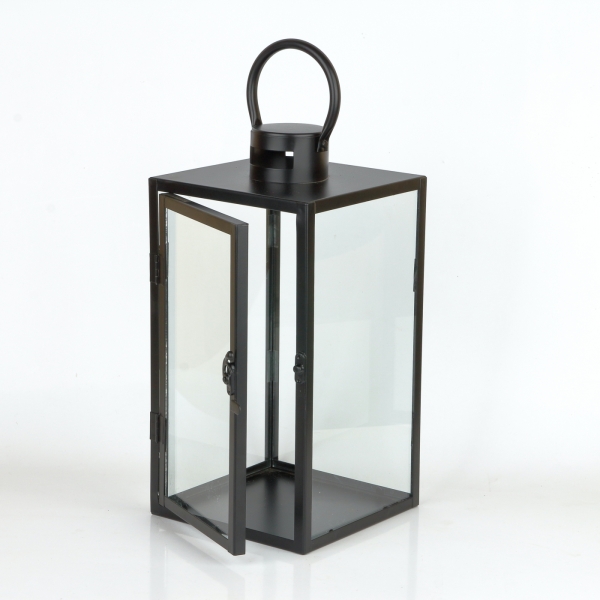 Lucerna černá kovová 42cm