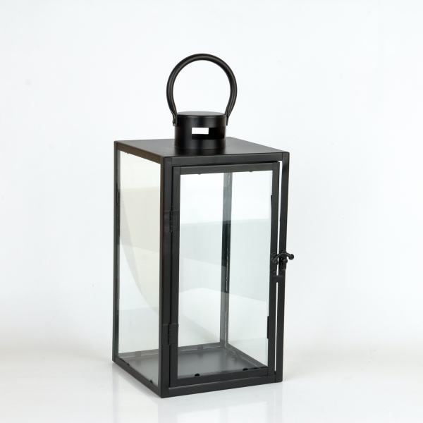 Lucerna černá kovová 42cm