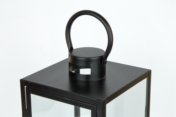 Lucerna černá kovová 42cm