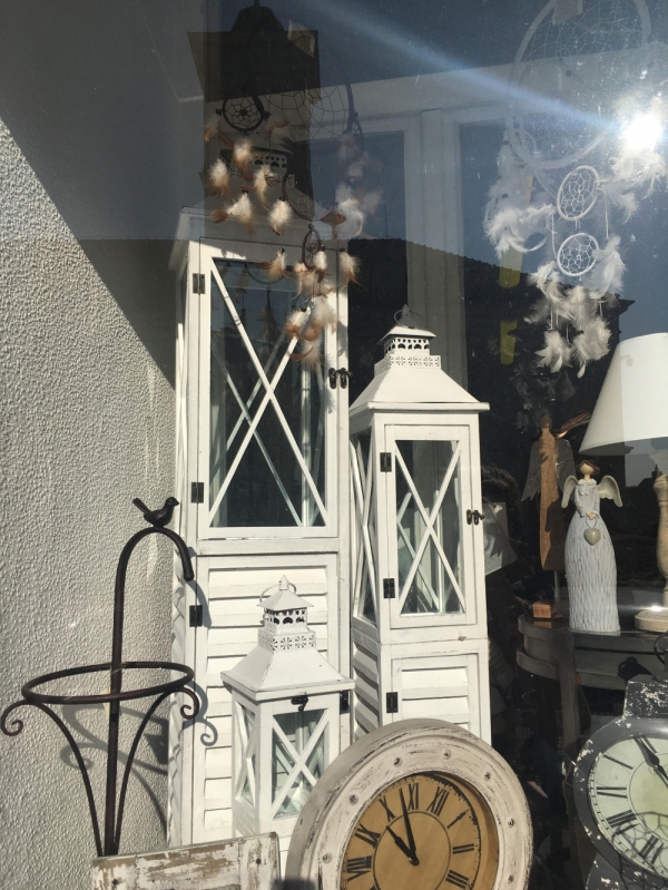 Lucerna dřevěná bílá 21x21x110cm