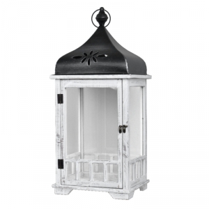 Lucerna dřevěná bílá 70cm