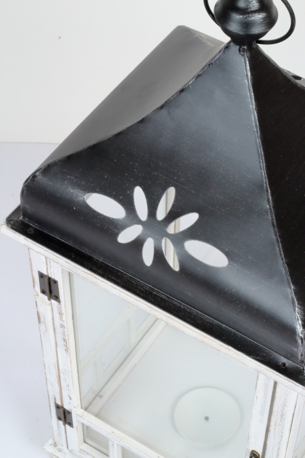 Lucerna dřevěná bílá 70cm