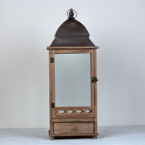 Lucerna dřevěná hnědá Sofie 88x32cm