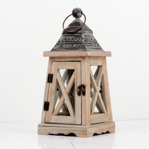 Lucerna dřevěná kónická 38cm