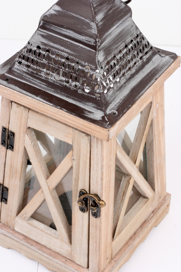 Lucerna dřevěná kónická 38cm