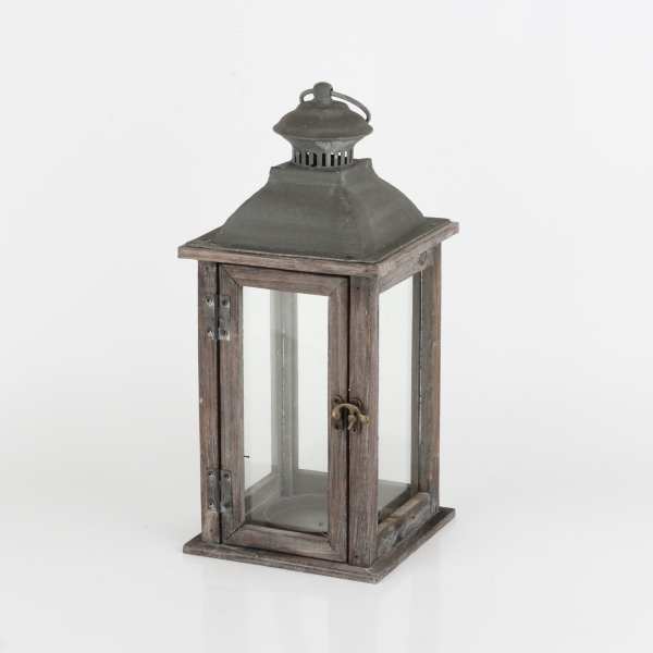 Lucerna dřevěná tmavá 34cm