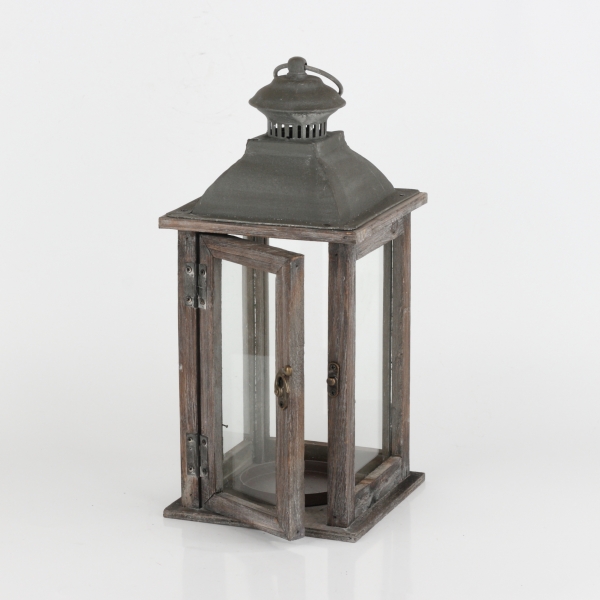 Lucerna dřevěná tmavá 34cm