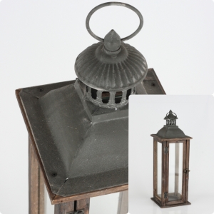 Lucerna dřevěná tmavá 52cm