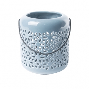 Lucerna keramická světle modrá 11,9cm