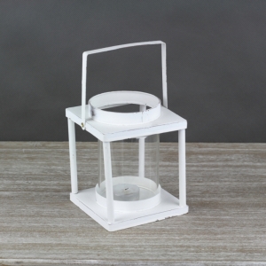 Lucerna kovová bílá 23cm