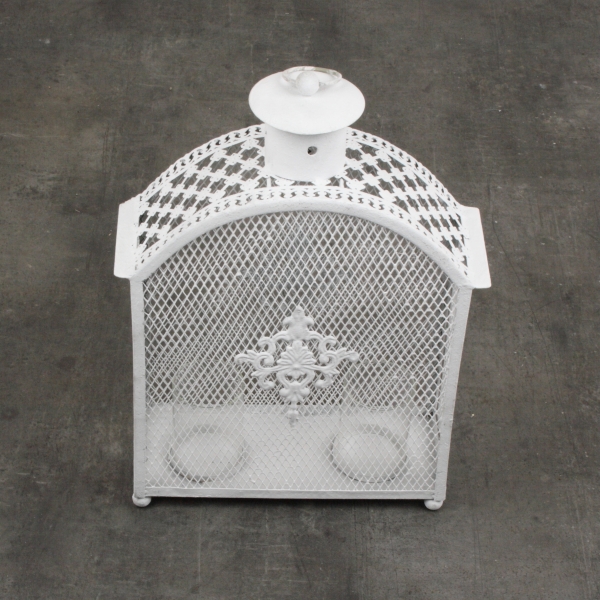 Lucerna kovová bílá 30,5x12x5cm