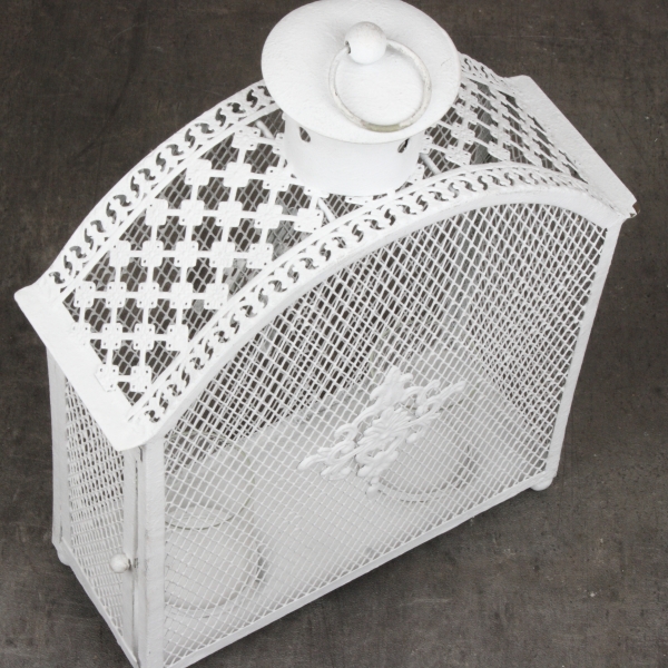 Lucerna kovová bílá 30,5x12x5cm