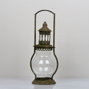 Lucerna kovová se zelenou patinou 45x22cm B