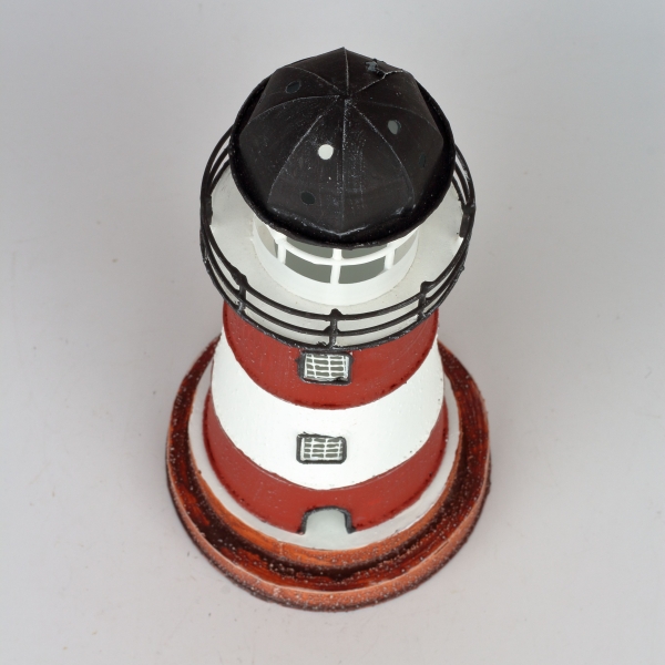 Lucerna na čajovou svíčku maják červený xcm