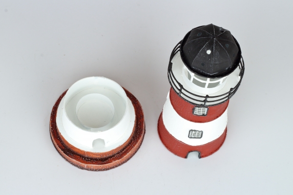 Lucerna na čajovou svíčku maják červený xcm