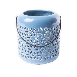 Lucerna na čajovou svíčku modrá 11,9cm