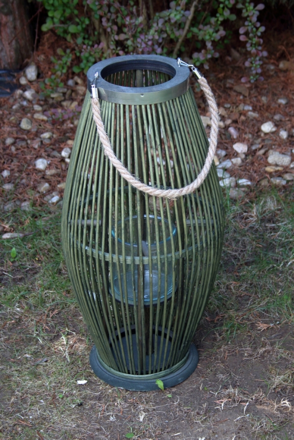 Lucerna na svíčku bambusová 30×59cm