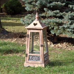 Lucerna na svíčku dřevěná L 55cm