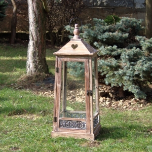 Lucerna na svíčku dřevěná XL 80cm
