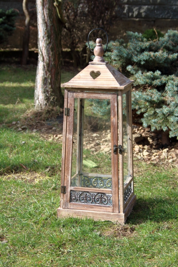 Lucerna na svíčku dřevěná XL 80cm