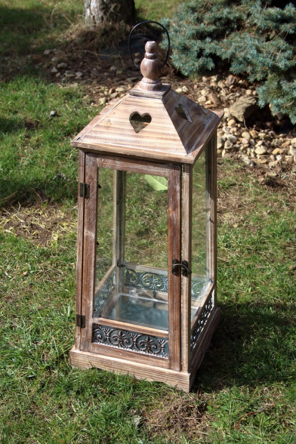 Lucerna na svíčku dřevěná XL 80cm