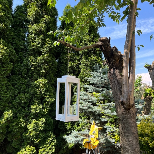 Lucerna na svíčku EKO bílá