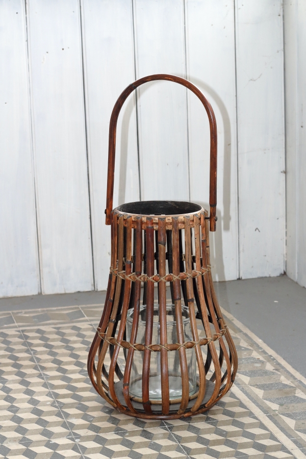 Lucerna na svíčku ratanová 34x46cm