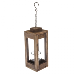 Lucerna na svíčku se sklem hnědá