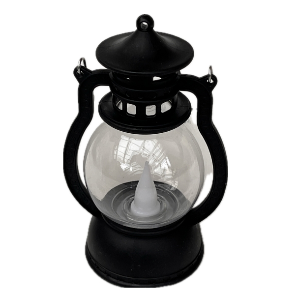 Lucerna s LED svíčkou – tichý plamínek vzpomínek 12cm