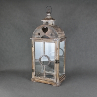 Lucerna velká dřevěná Sweet heart 80cm - POŠKOZENÍ