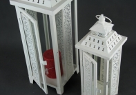 Lucerny bílé set 2ks - 50/37cm