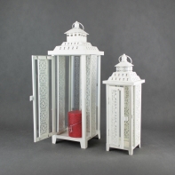 Lucerny bílé set 2ks - 50/37cm