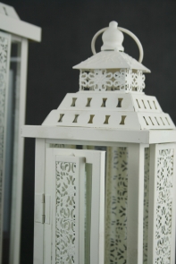 Lucerny bílé set 2ks - 50/37cm