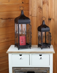 Lucerny černý kov (set 2ks) 44/32cm