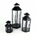 Lucerny kovové černé set 3ks - 51/37/22cm