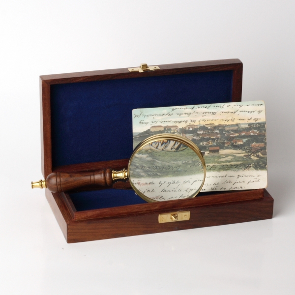 Lupa ve dřevěném pouzdru 15cm