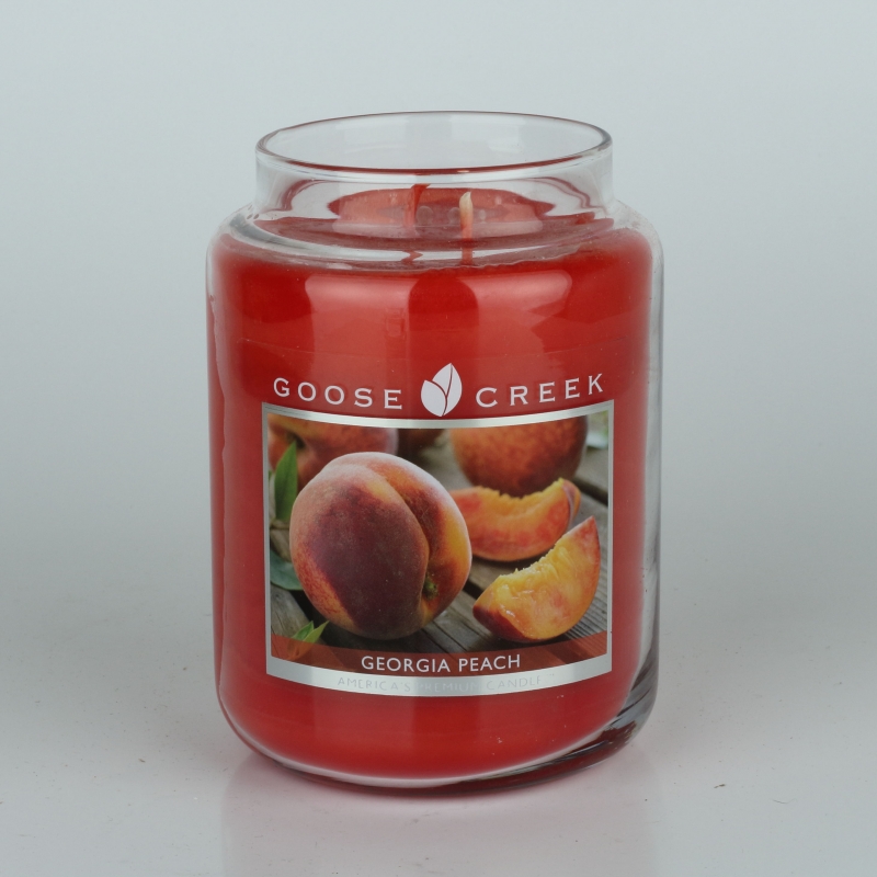 Luxusní aromatická svíčka ve skle broskev Goose Creek 680g